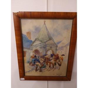 Watercolor By Georges Busson (1859-1933)